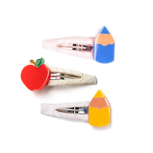 Pencils Vibrant Colors & Apple Snap Clips