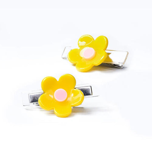 Sweet Flower Yellow Hair Clips