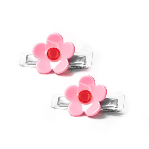 Sweet Flower Pink HAir Clips