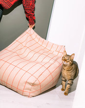 Vibes Armchair Bean Bag Pink Red Grid