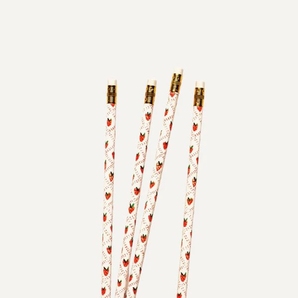 Strawberries Pencil Set of 4