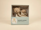 Marcel the bear doudou and rattle gift set