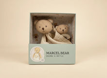 Marcel the bear doudou and rattle gift set