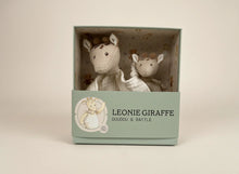 Leonie the giraffe doudou and rattle gift set