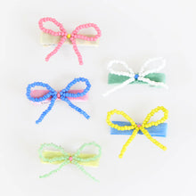 Beaded Bow Hair Clips (x 5)