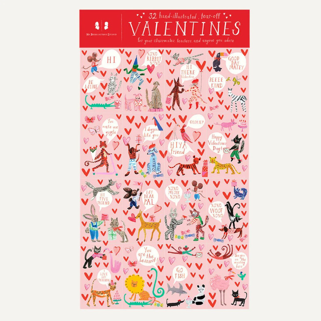 Animal Menagerie - Class set of 32 Valentines