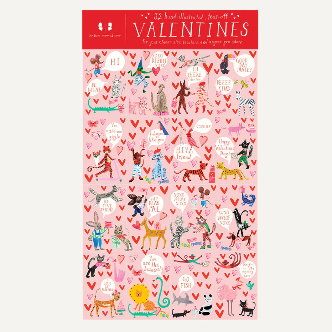 Animal Menagerie - Class set of 32 Valentines