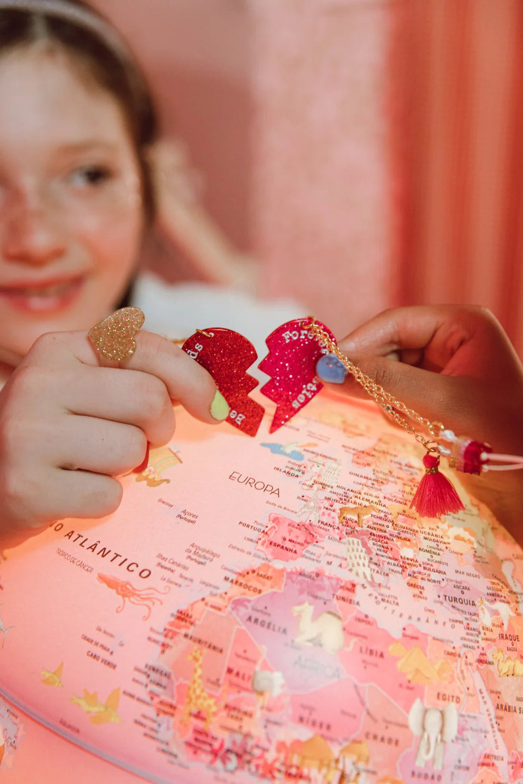 Best Friends+ Forever Besties Hearts Necklace
