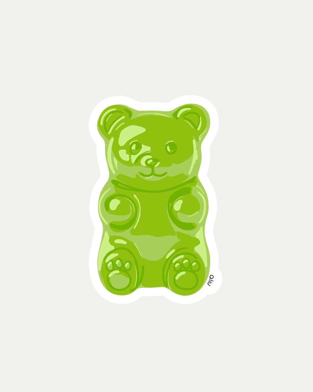 Bibidibú Stickers-Green Gummy Bear
