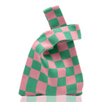 Dainty Tote- Checkers Pink Green
