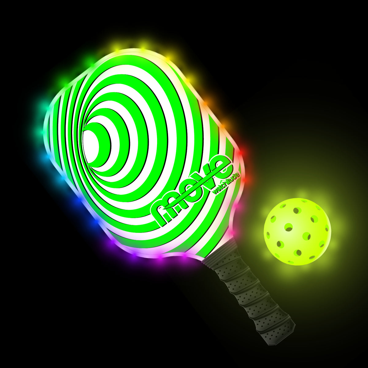 Pickleball Set Glow in Black-Light Net
