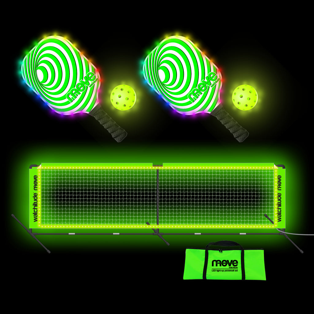Pickleball Set Glow in Black-Light Net