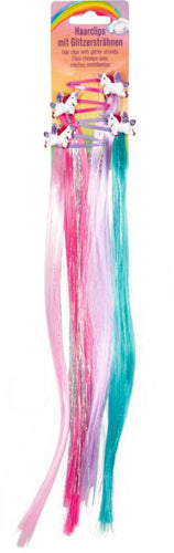 Hair Clips With Glitter Strands Unicorn Paradise