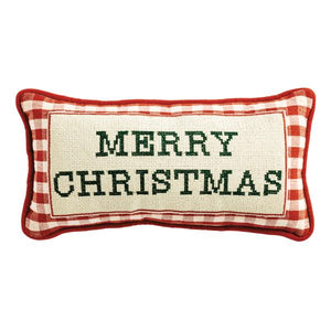 Needle Point Merry Xmas Pillow