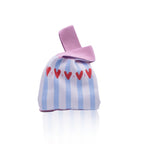 Dainty Tote- Strips Heart Blue
