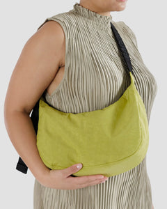 Medium Nylon Crescent Bag - Lemongrass