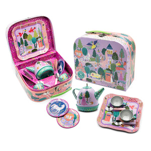 Musical Tin Tea Set 11 Piece - Fairy Tale