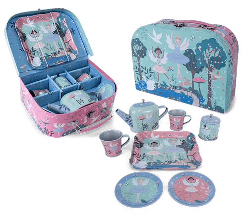 9 Piece Tin Tea Set - Enchanted