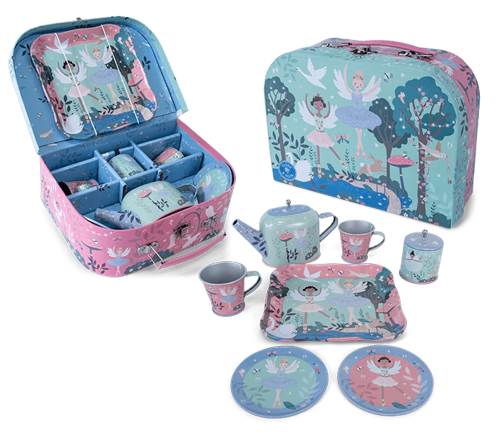 9 Piece Tin Tea Set - Enchanted