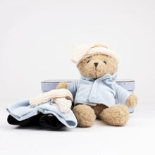 Morris Bear with Clothes in a Case