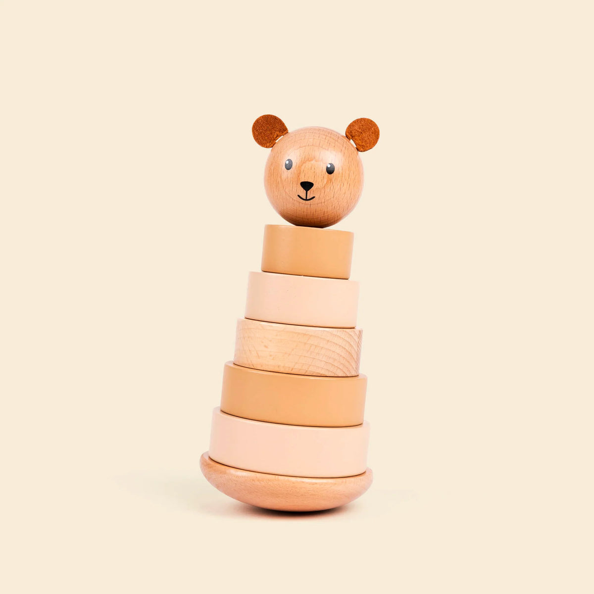 Marcel the bear stacking pyramid