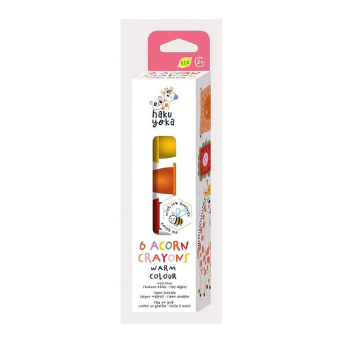 6 Acorn Crayons Warm Colours