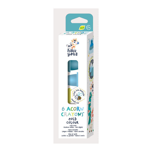 6 Acorn Crayons Cold Colours