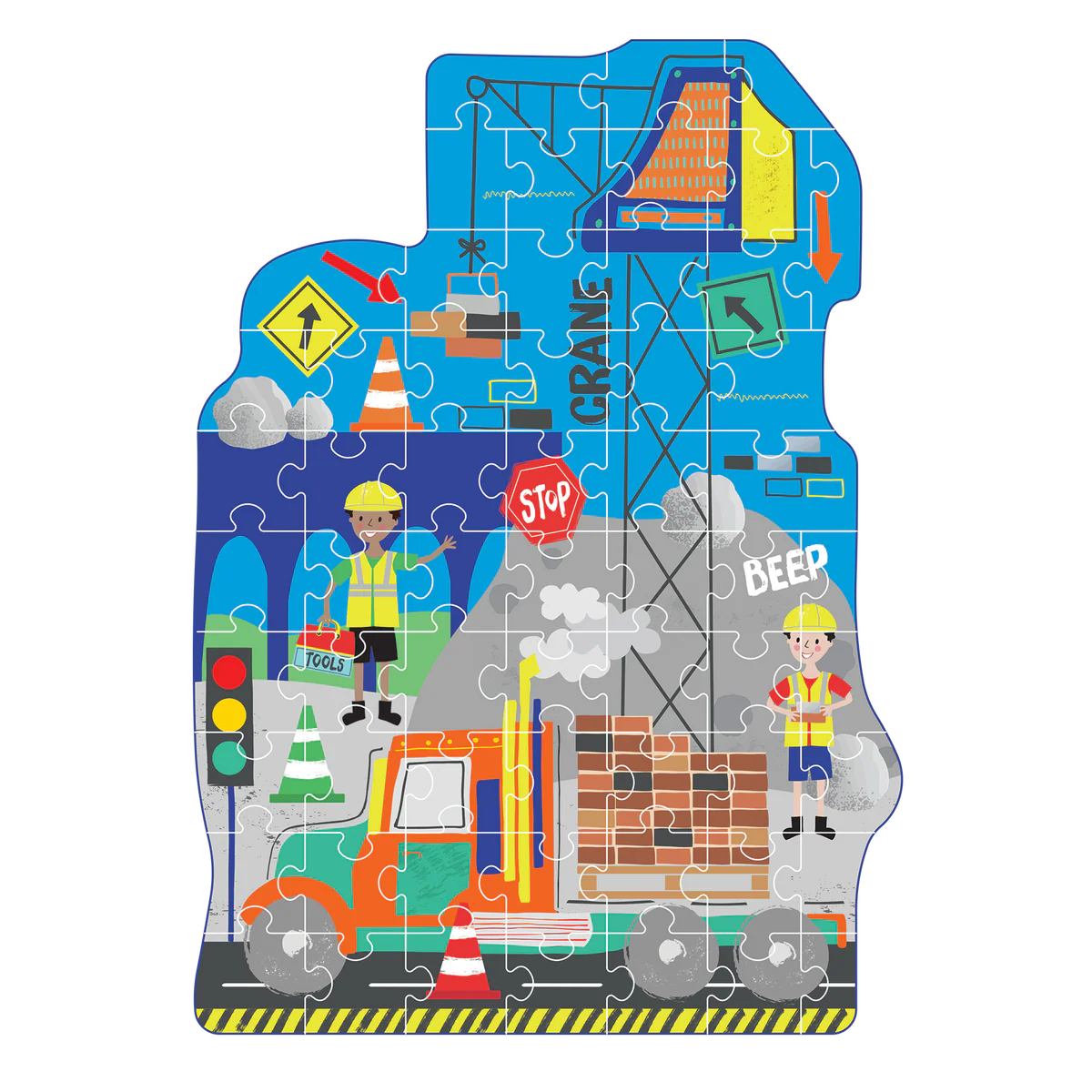 Shaped Puzzle - Construction 60-piece