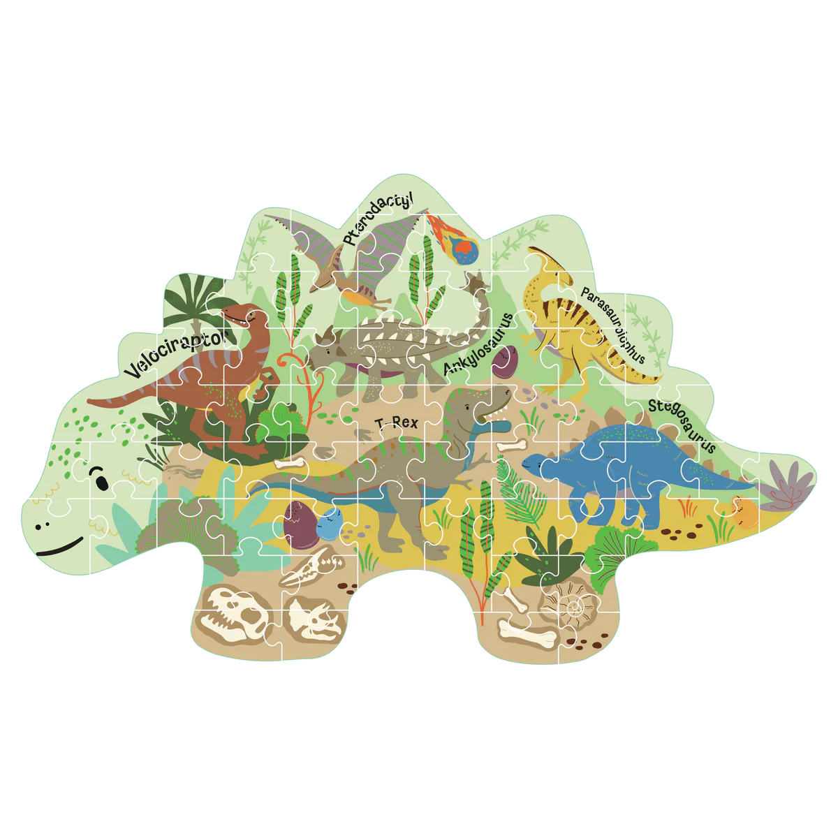Shaped Puzzle - Dino 60-piece