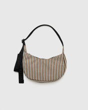 Small Nylon Crescent Bag - Brown Stripe