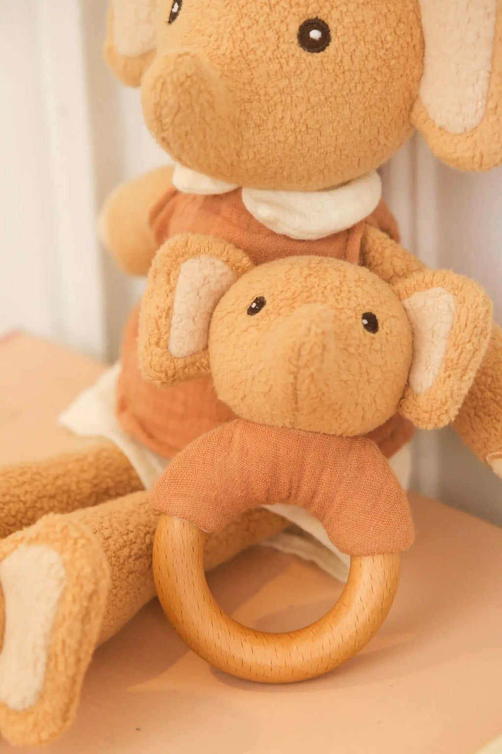 Ollie the elephant doudou and rattle gift set