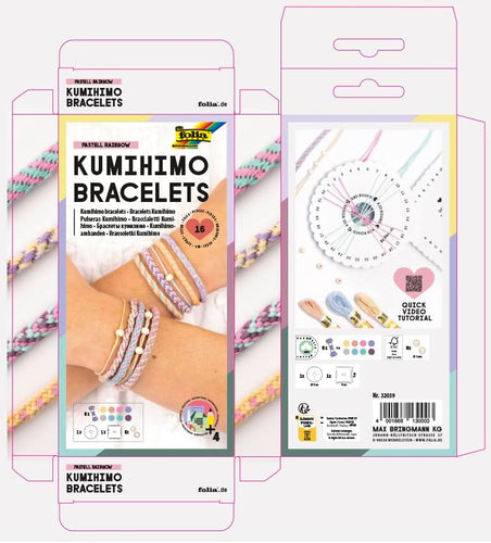 Kumihimo Bracelets Kit Pastel Rainbow