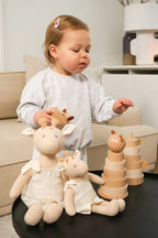 Marcel the bear stacking pyramid