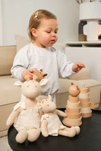 Marcel the bear stacking pyramid