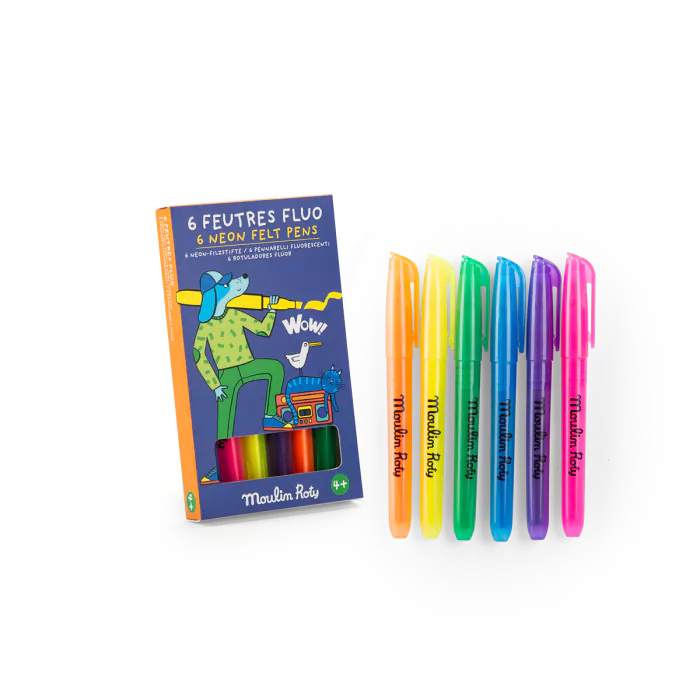 6 marcadores flúo - Colección Loufoques