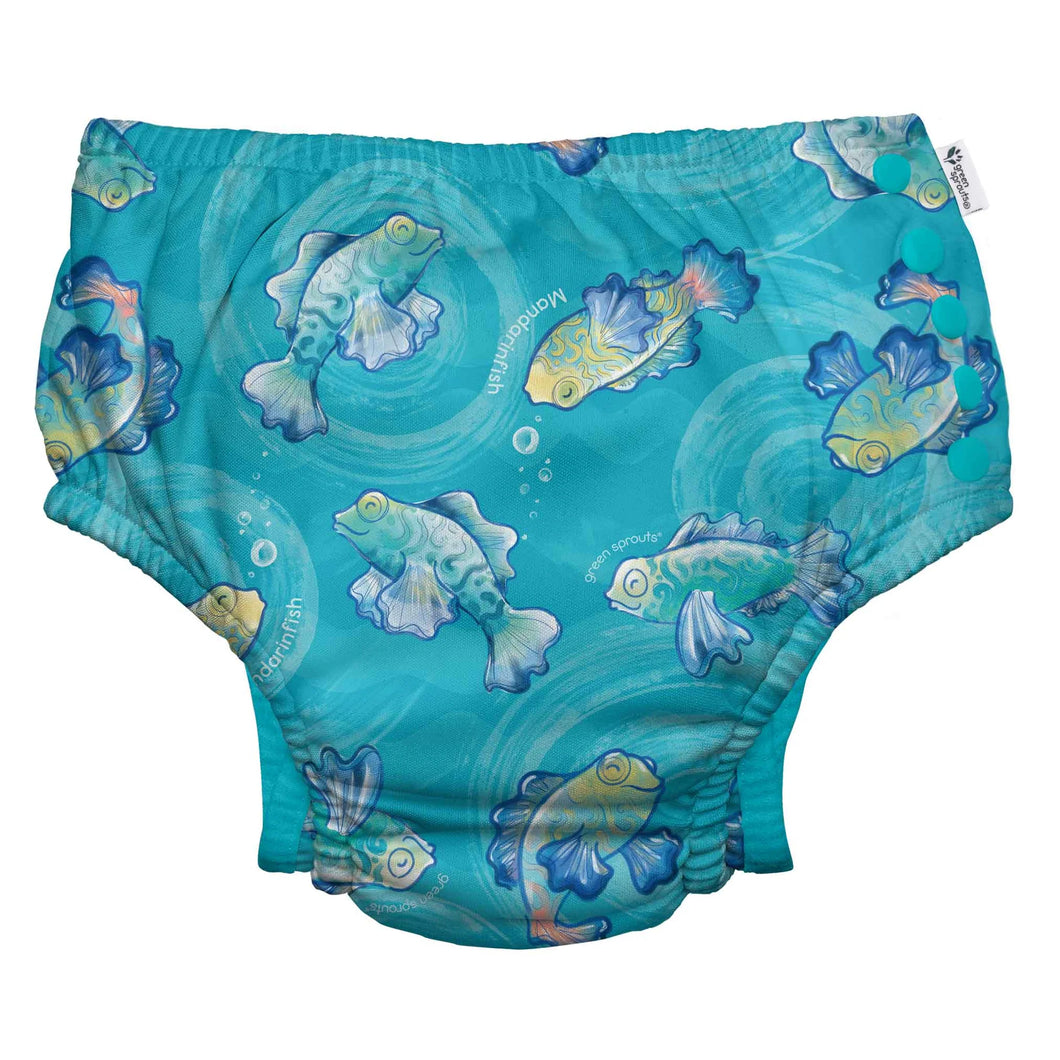 Eco Snap Swim Diaper-Aqua Mandarin Fish (3 Tallas)