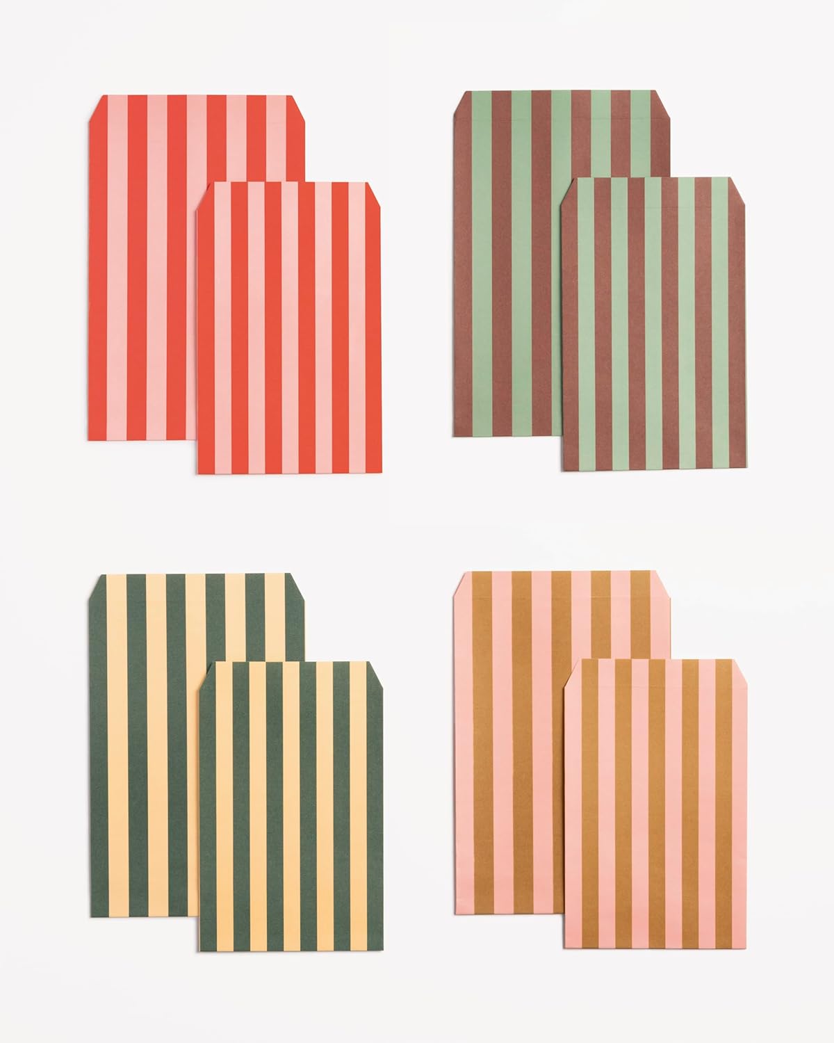 Flat Paper Bags Stripes Amore