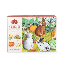 4 minipuzzles de animales (4 x 12 piezas)