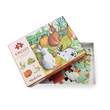 4 minipuzzles de animales (4 x 12 piezas)
