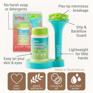 Spike Sensory Bubble Play Skin Happy Botanical Bubbles & Blower