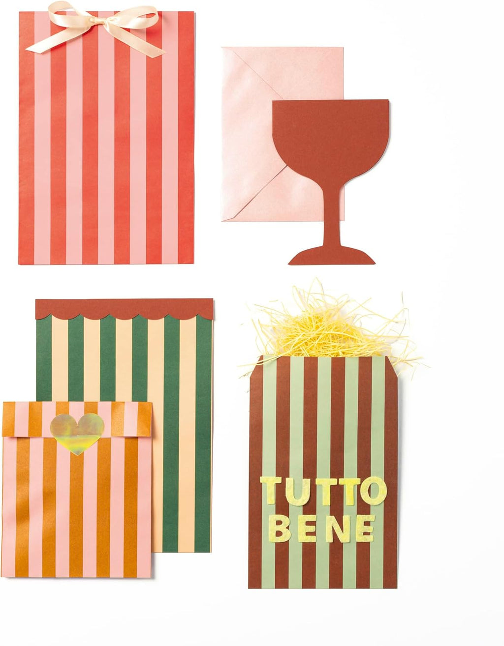 Flat Paper Bags Stripes Amore