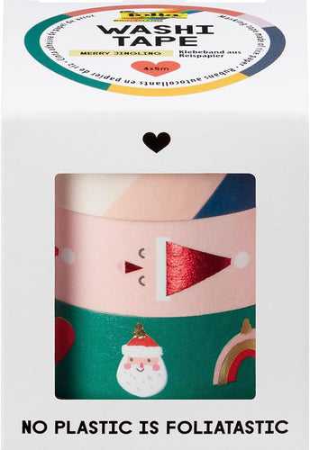 Washi-Tape 4er-Set Hotfoil Merry Jingling