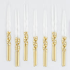 Gold Dipped Twisted Candles (Pack of 16)