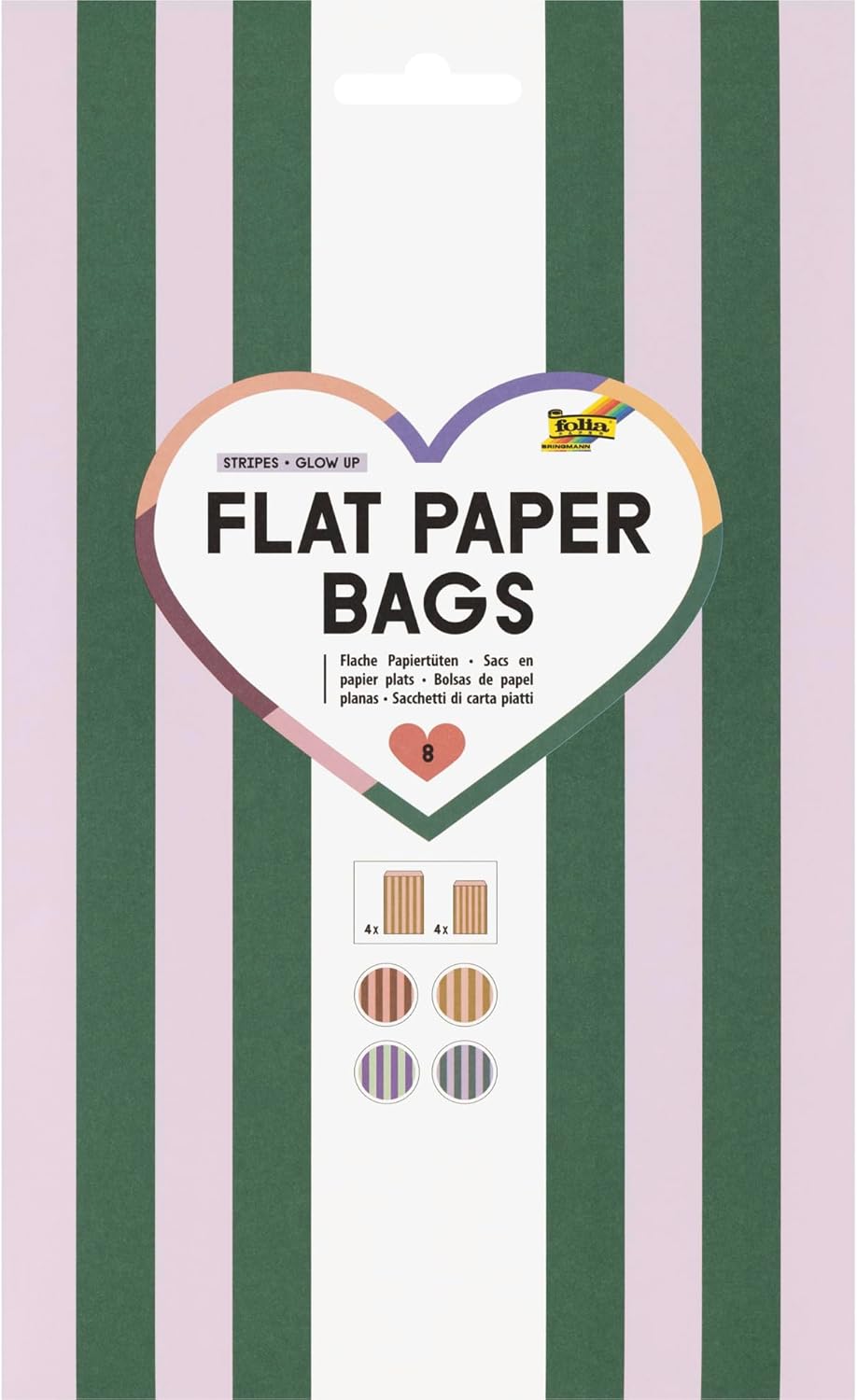 Flat Paper Bags Stripes Glow Up