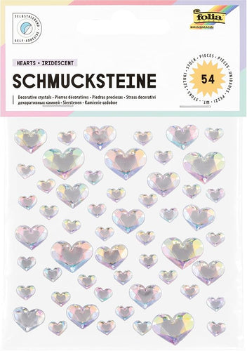 Decorative crystals Hearts Iridescent