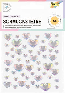 Decorative crystals Hearts Iridescent
