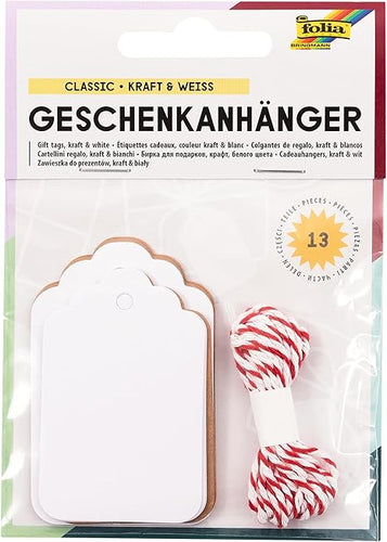 Gift Tags Classic, Natural & White