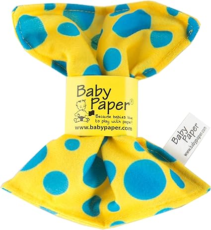 Yellow With Blue Dots Baby Paper