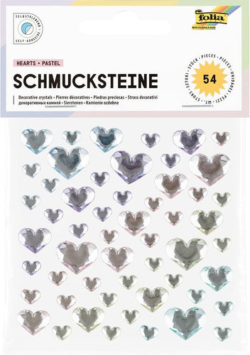 Decorative crystals Hearts Pastel