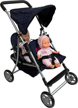 My First Doll Twin StrollerDenim